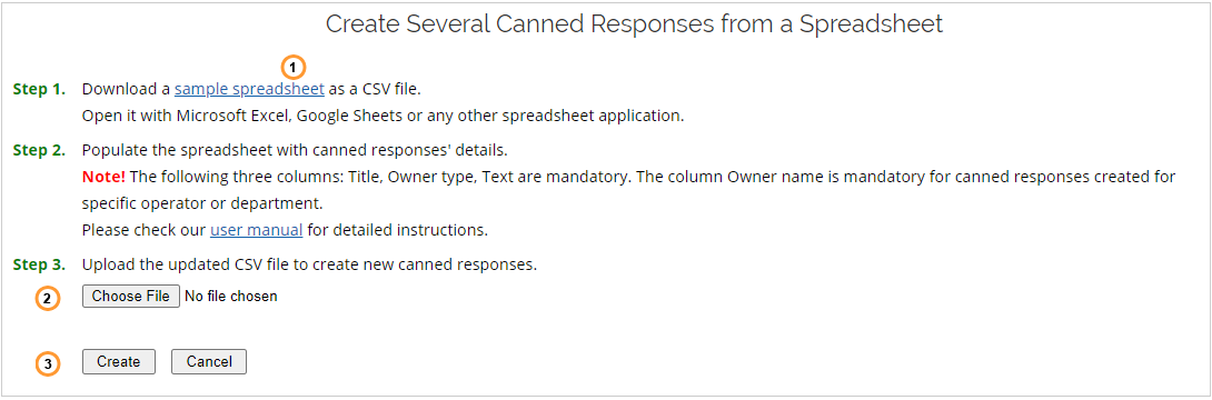 Canned responses import