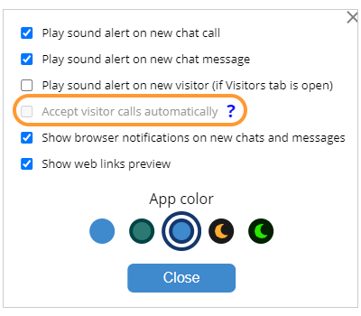 Auto accepting of chats restriction