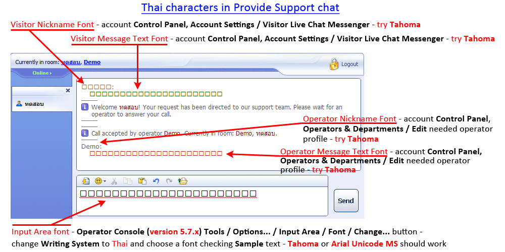 Setting up fonts for correct display of Thai characters Fixing incorrect display of Thai symbols