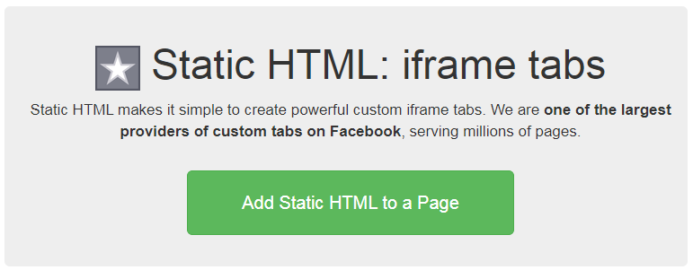 Adding Static HTML application to page