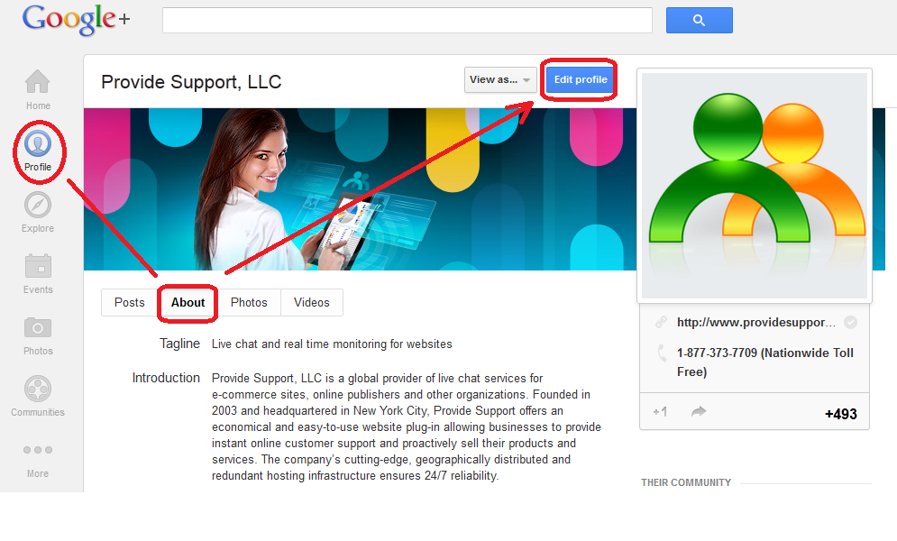 Adding Live Chat Link to Google+ Account Live Chat on Google+