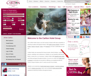 Carlton Hotel Website Example