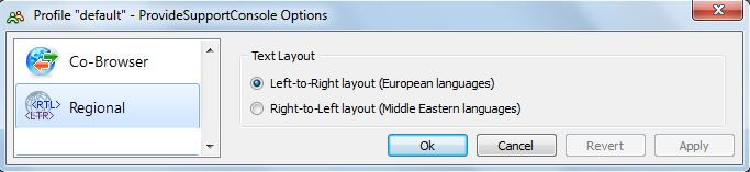 Right-to-Left language settings for live chat console