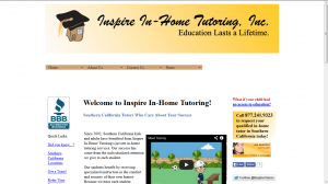 Inspire In-Home Tutoring Website Example Inspire In-Home Tutoring Website Example