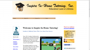  Inspire In-Home Tutoring Website Example