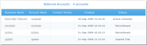 Referred Accounts Status