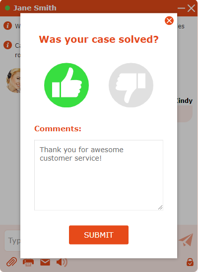 Post chat survey