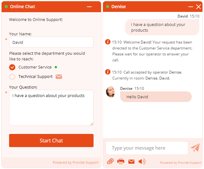 Embedded chat window