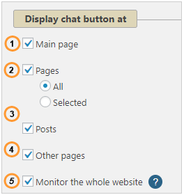 Chat Button Display Options