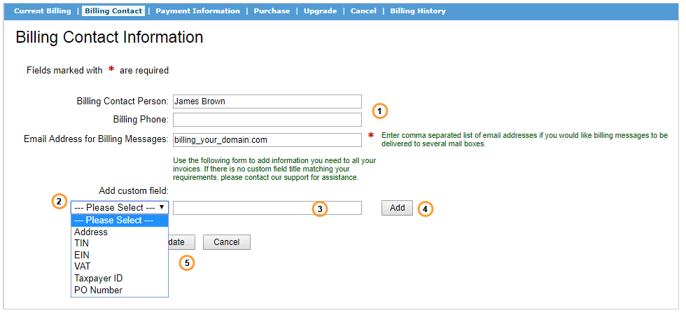 Billing Contact Information