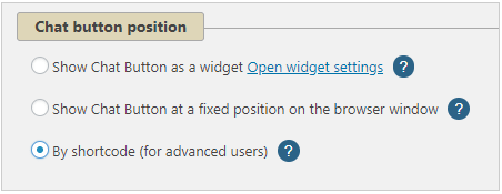 Shortcode position