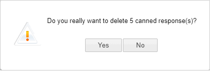 Canned responses deleting confirmation