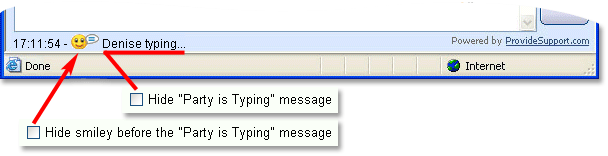 Customization of the operator typing notification