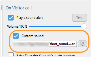 Custom sound in agent app