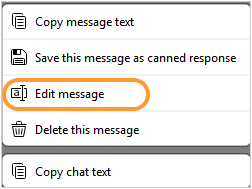 Editing agent messages