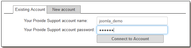 Account login form Joomla