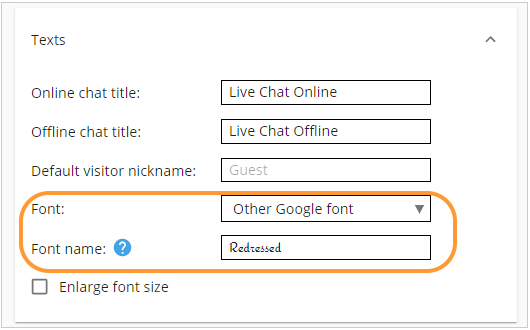 Choose Google font you prefer