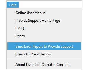 sending error report