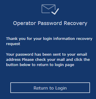 Operator password recovered successfully