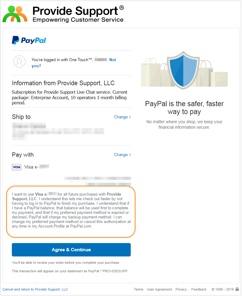 PayPal recurrent payments