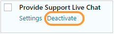 Plugin deactivation