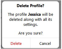 app profile removal confirmation
