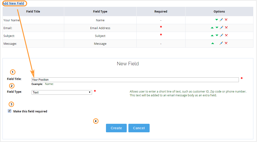 Creating a new field on offline message window for Modern Embedded Chat Messenger mode