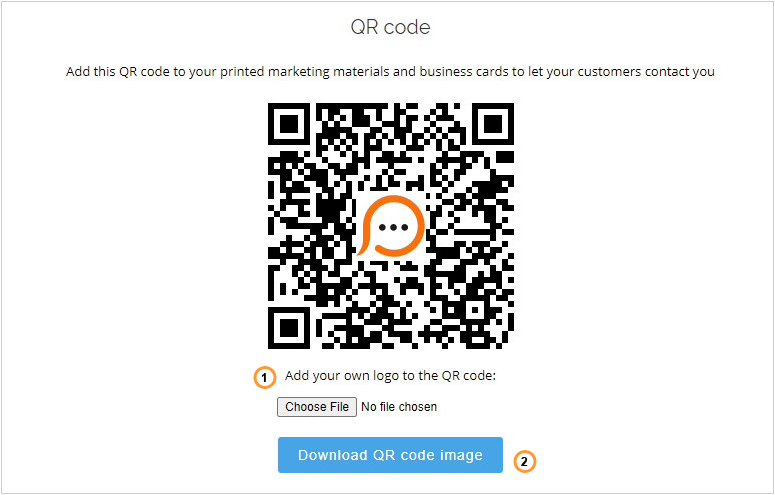 QR Code for live chat link