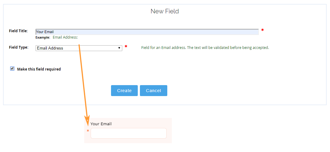 Email verification field for live chat