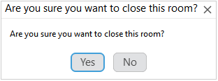 Chat room closing warning box