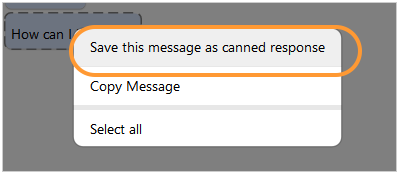 Saving message from the history as a canned response