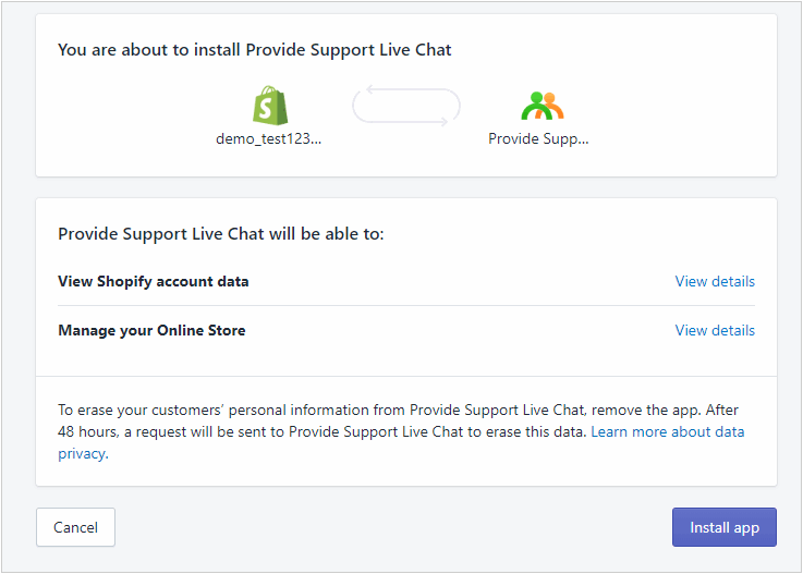 Installing Shopify live chat plugin
