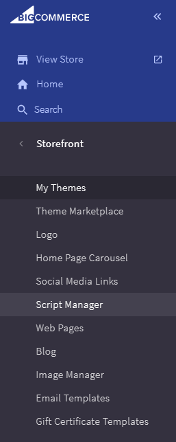 Bigcommerce Storefromt settings