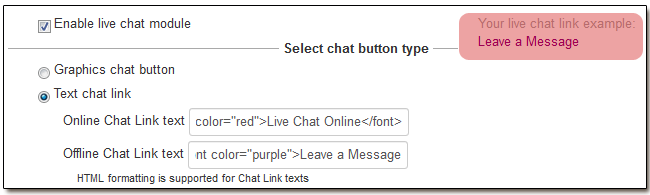 Text Chat Link Joomla