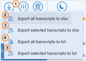 Chat transcripts export