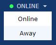 Browser app away status