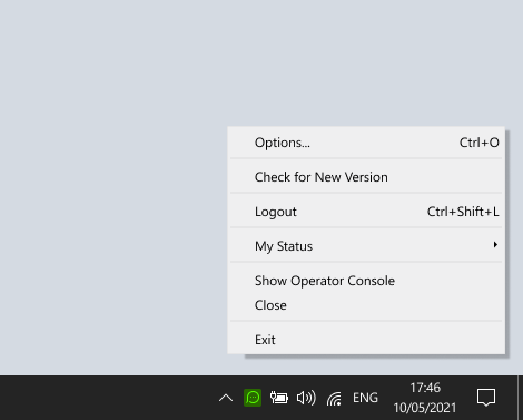 Minimize your operator console to system tray when waiting for chats Agent application minimization to Windows system tray