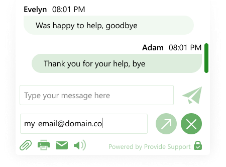Let your customers email chat records to themselves Emailing chat record
