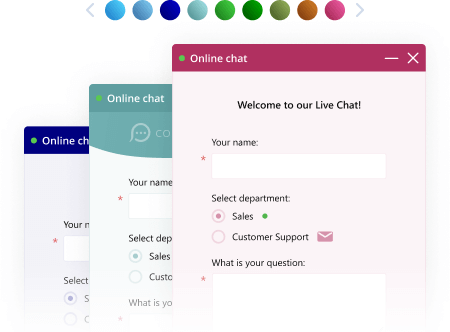 Change your chat window design and preview changes in real time Chat messenger color themes