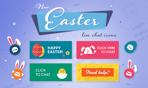 Live chat icons for spring holidays Live chat icons for spring holidays