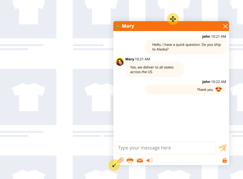 How embedded modern chat window with sticky chat button looks