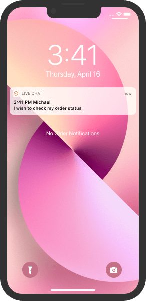 New chat push notification on iOS