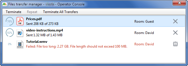 New file transfer manager