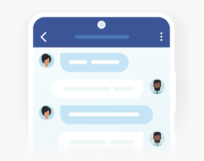 Chat text in Android chat app