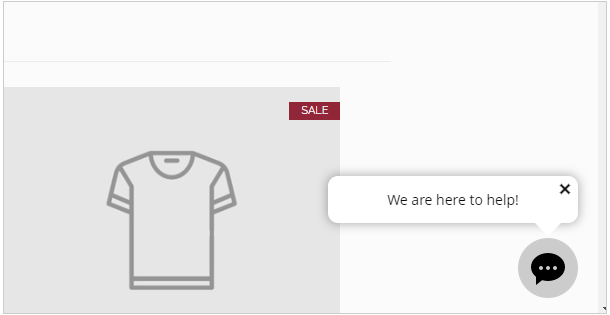 Screenshot of Shift4Shop sample store with live chat